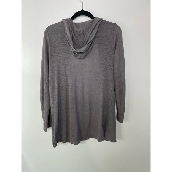 Cynthia Rowley Open Front Hoodie Cardigan Sweater Linen‎ Coastal Lagenlook S - Picture 6 of 9